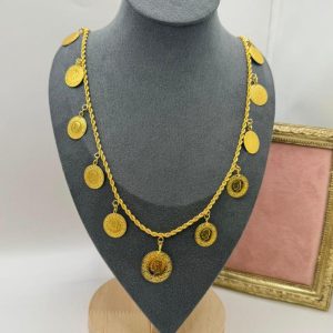 11 ALTINLI BURGU ZİNCİRLİ KOLYE